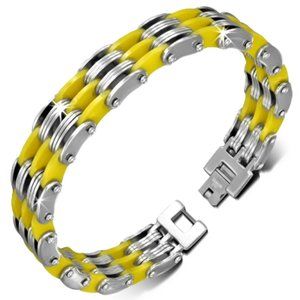 Stainless Steel Silicone Rubber Bracelet